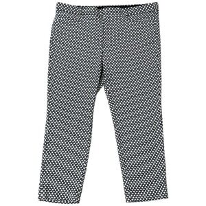 Banana Republic Sloan Crop Pants Black‎ White Geometric Print Womens Size 12
